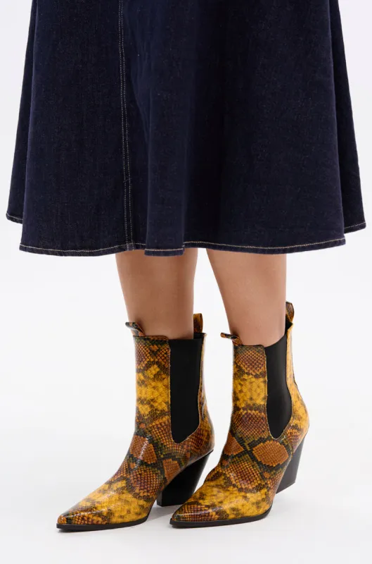 AZALEA WANG HENDERSON YELLOW CHUNKY BOOTIE sold by AKIRA