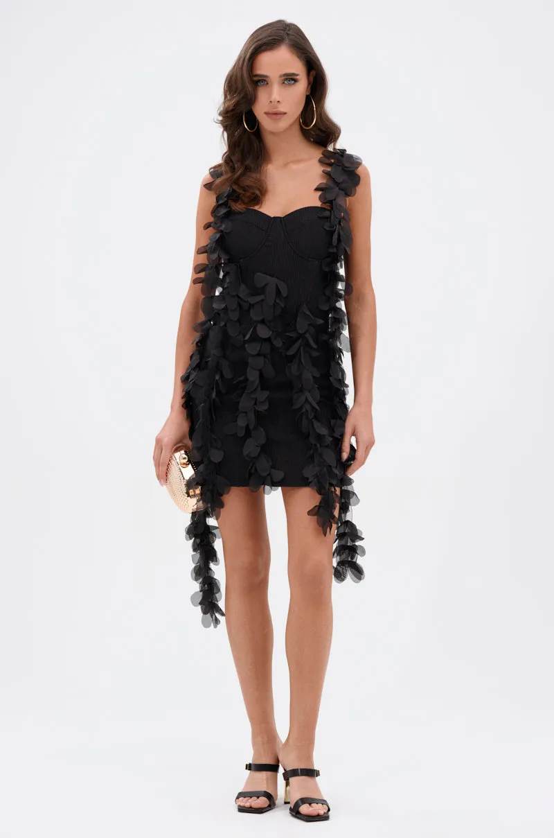 COVER GIRL MINI DRESS WITH FLORAL APPLIQUES sold by AKIRA product image thumbnail 2