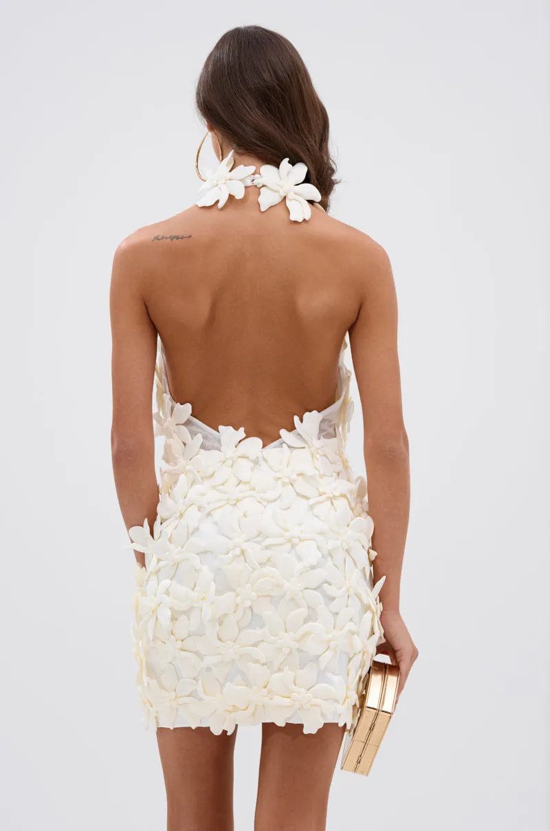 ASHLEY FLORAL MINI DRESS IN WHITE sold by AKIRA product image thumbnail 5