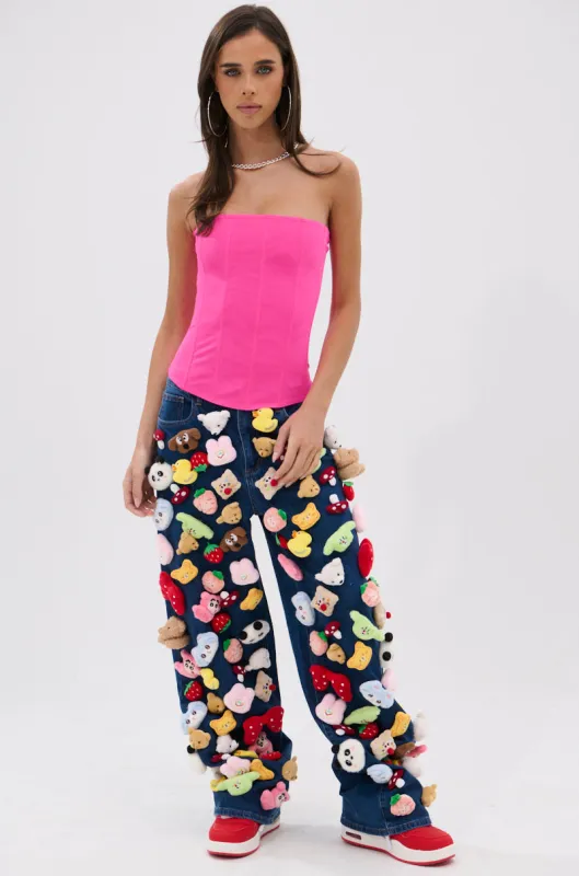 TEDDY BEAR DENIM PANT sold by AKIRA