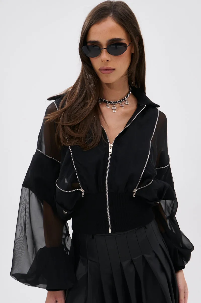 CHOOSE YOUR FIGHTER MESH INSERT BOMBER sold by AKIRA product image thumbnail 2