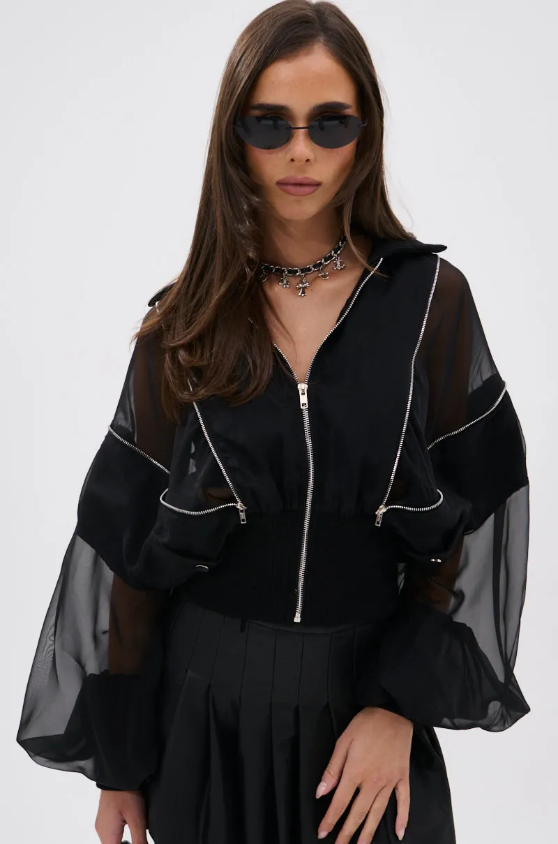 CHOOSE YOUR FIGHTER MESH INSERT BOMBER sold by AKIRA product image thumbnail 5