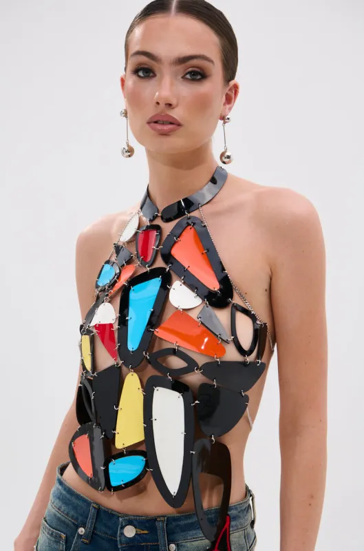 MASTERPIECE OPEN BACK HALTER TOP sold by AKIRA