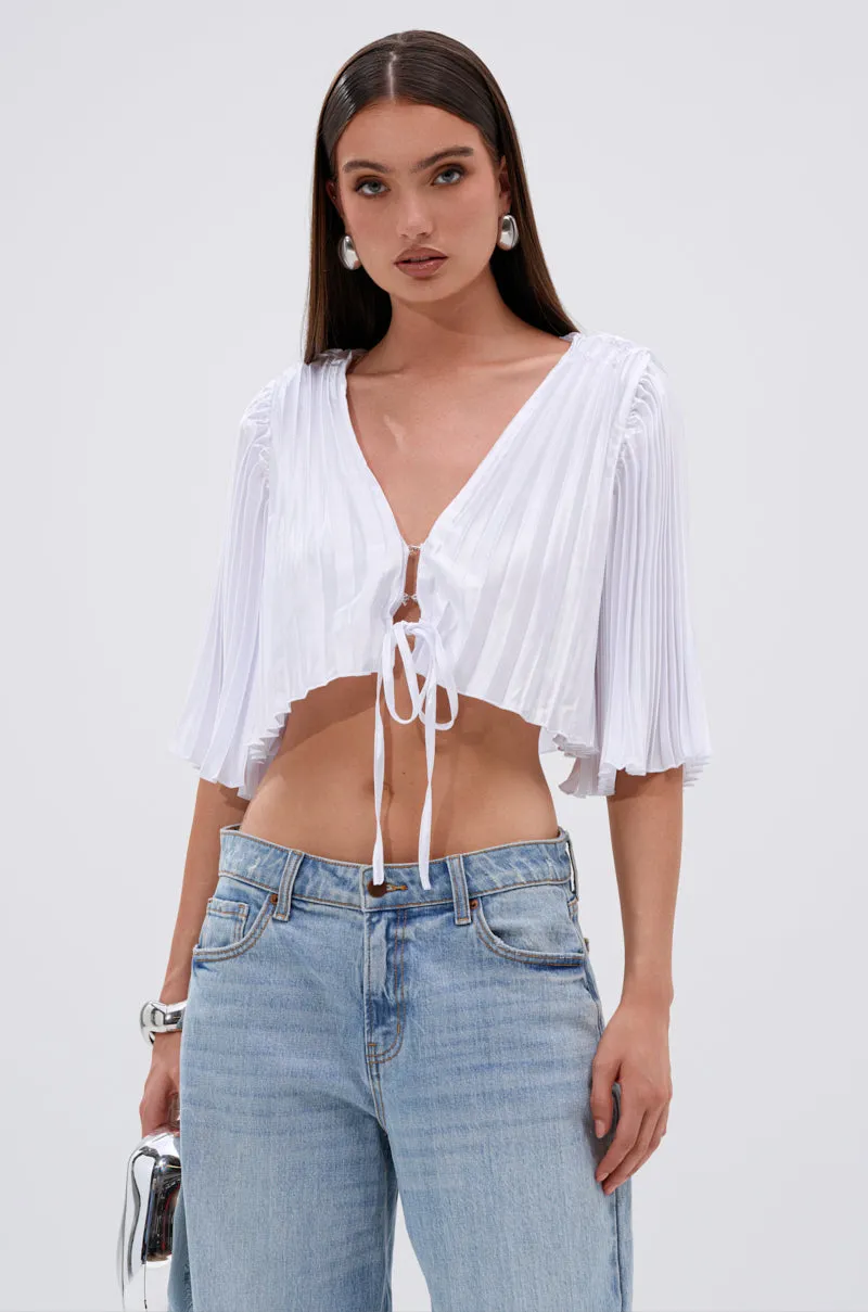 MARY LOO TIE FRONT BLOUSE sold by AKIRA product image thumbnail 2