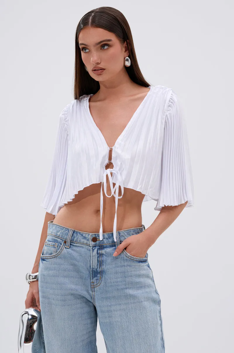 MARY LOO TIE FRONT BLOUSE sold by AKIRA