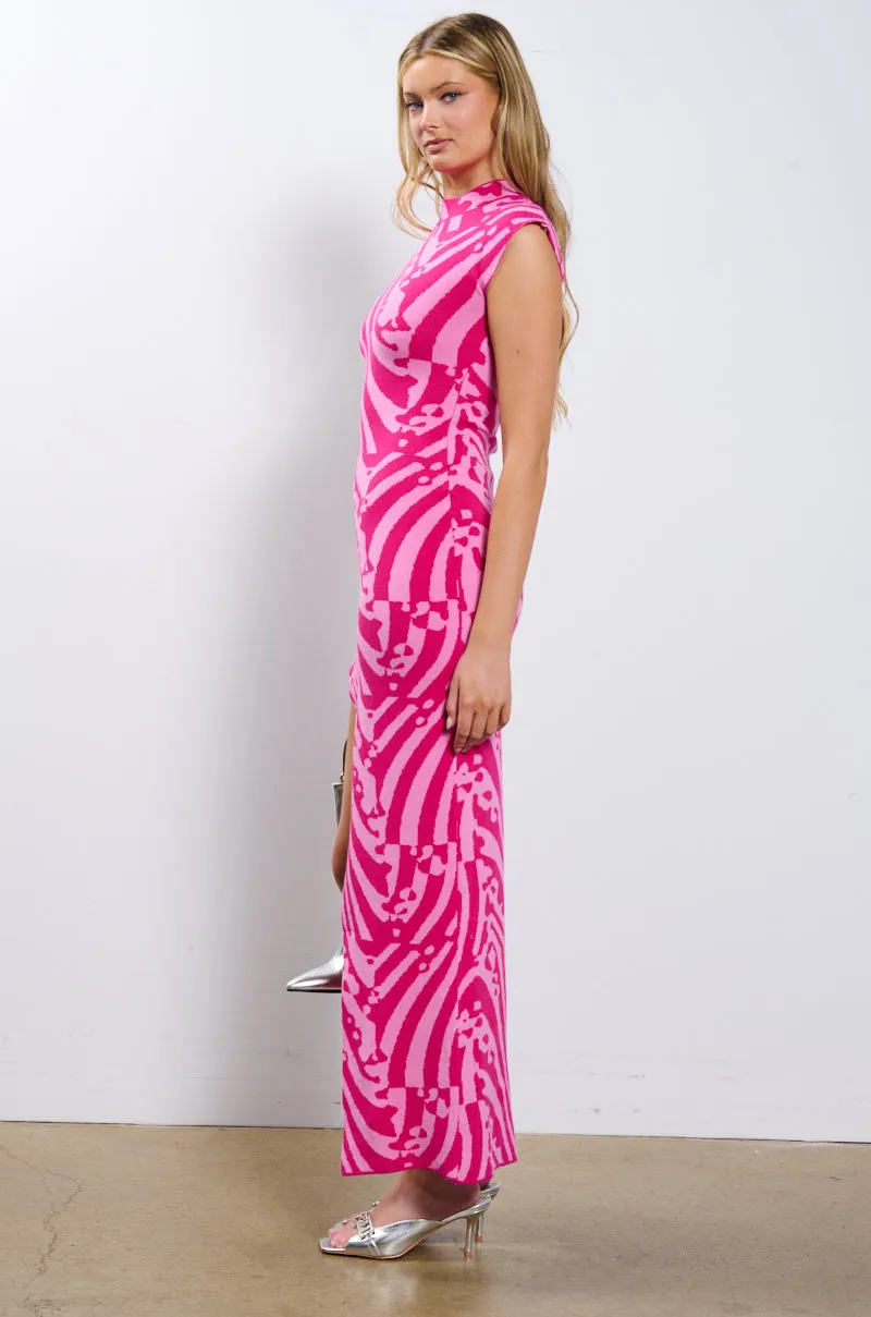CAUGHT MY EYE MOCK NECK KNIT MIDI DRESS sold by AKIRA product image thumbnail 3