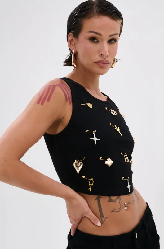 LOVIN' YOU EMBELLISHED TANK TOP sold by AKIRA