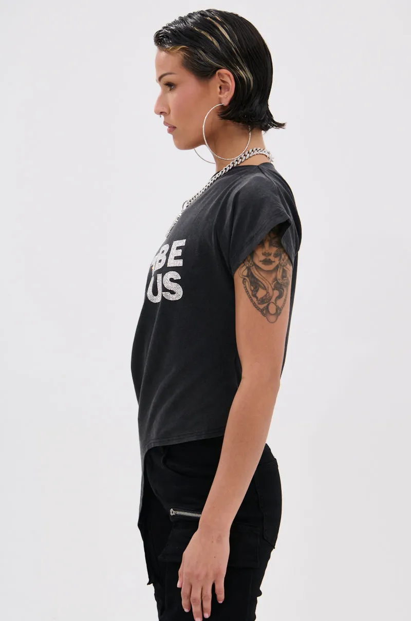 JUST BE JEALOUS OFF THE SHOULDER TEE sold by AKIRA product image thumbnail 5