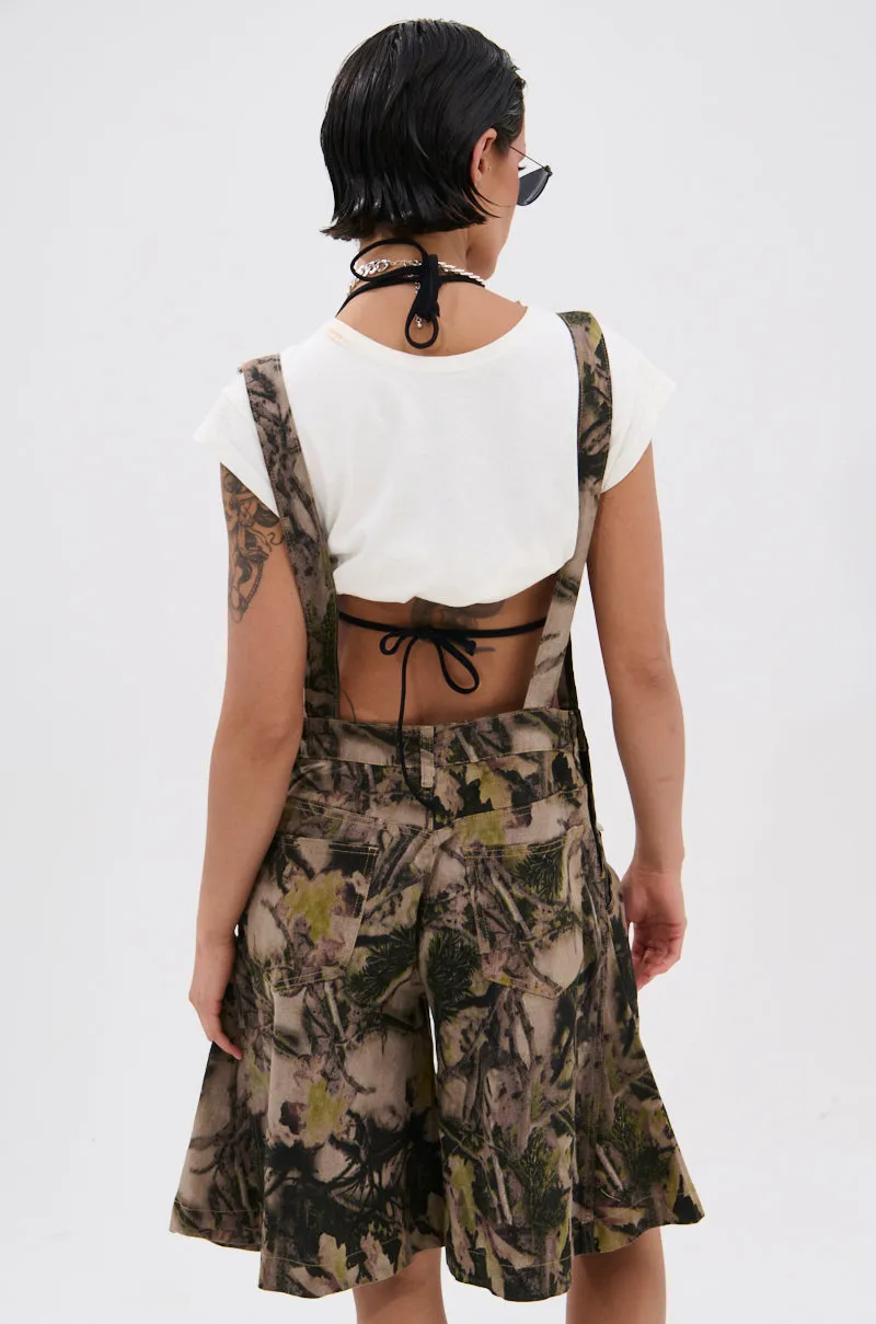 CARMINE CAMO OVERSIZED OVERALL SHORTS sold by AKIRA product image thumbnail 5