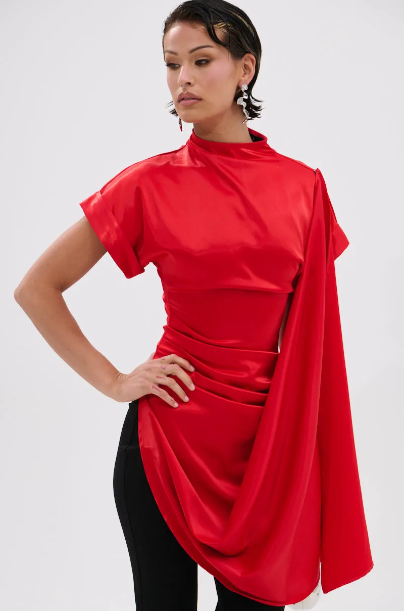 HILLARY SATIN BLOUSE sold by AKIRA