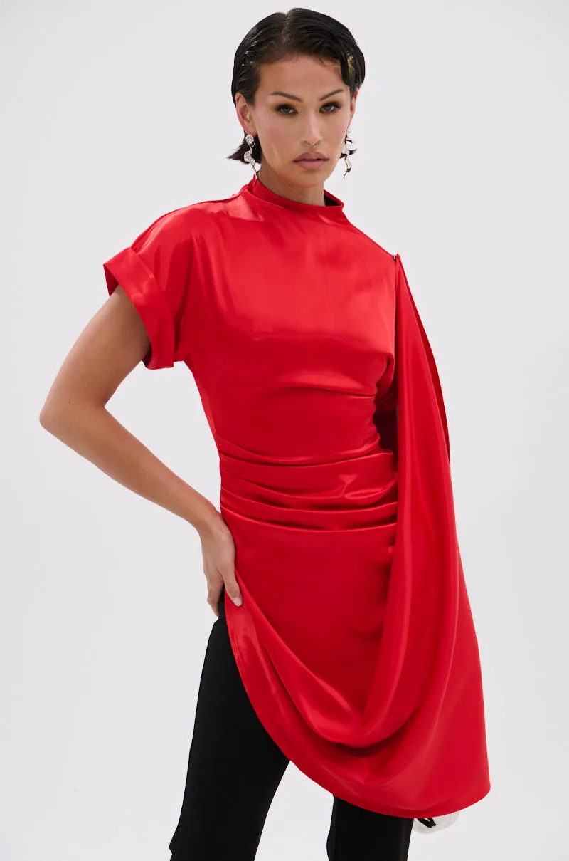 HILLARY SATIN BLOUSE sold by AKIRA product image thumbnail 4