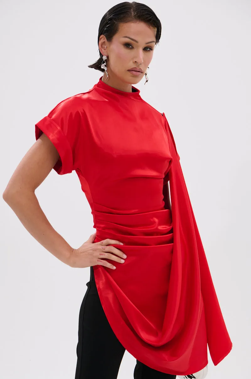 HILLARY SATIN BLOUSE sold by AKIRA product image thumbnail 2