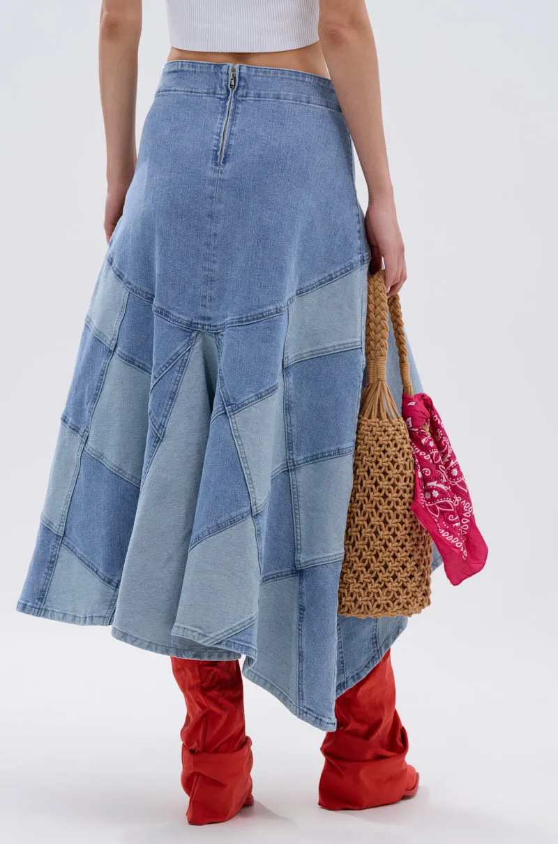 ALL WE NEED IS LOVE DENIM MIDI SKIRT sold by AKIRA product image thumbnail 5