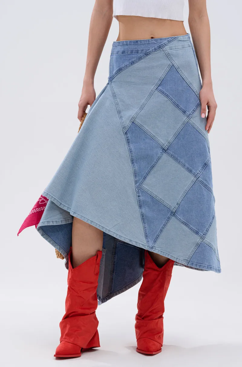 ALL WE NEED IS LOVE DENIM MIDI SKIRT sold by AKIRA product image thumbnail 2