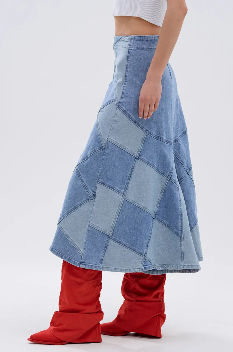 ALL WE NEED IS LOVE DENIM MIDI SKIRT sold by AKIRA product image thumbnail 3
