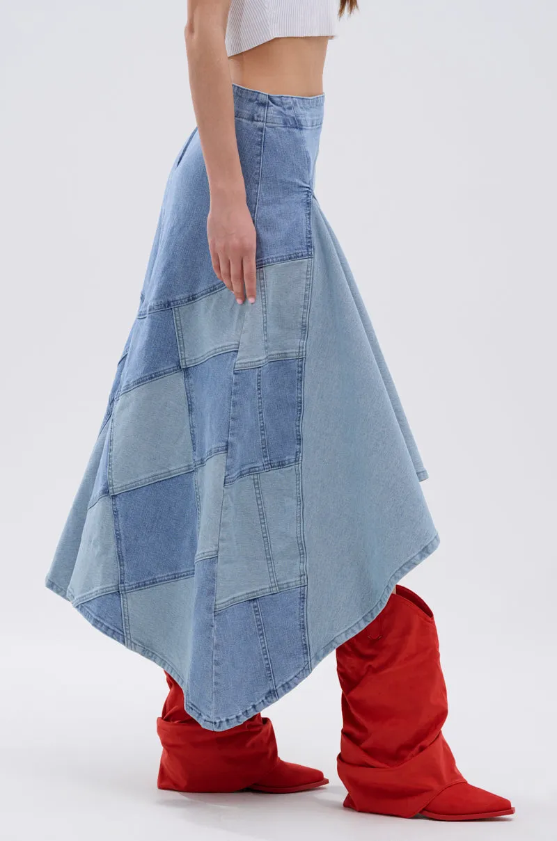 ALL WE NEED IS LOVE DENIM MIDI SKIRT sold by AKIRA product image thumbnail 4