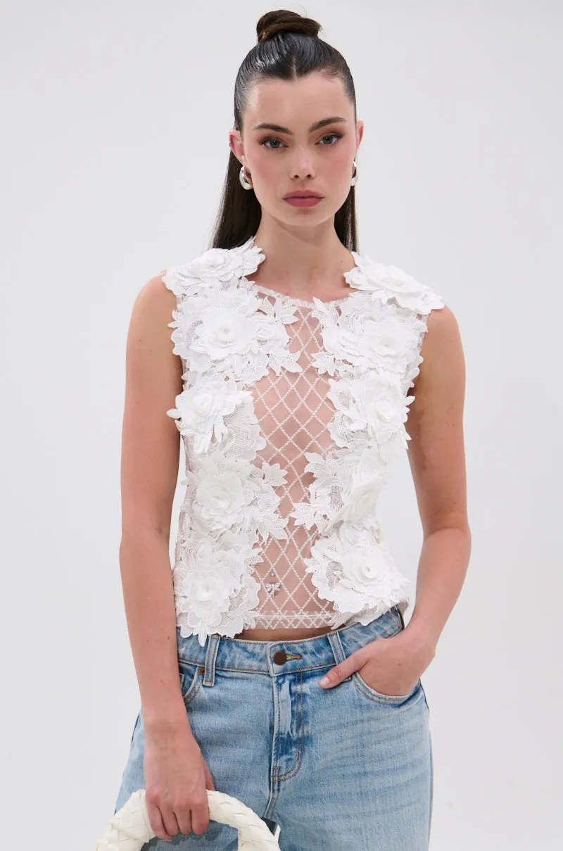 UNTAMED FLORAL LACE TOP sold by AKIRA product image thumbnail 2