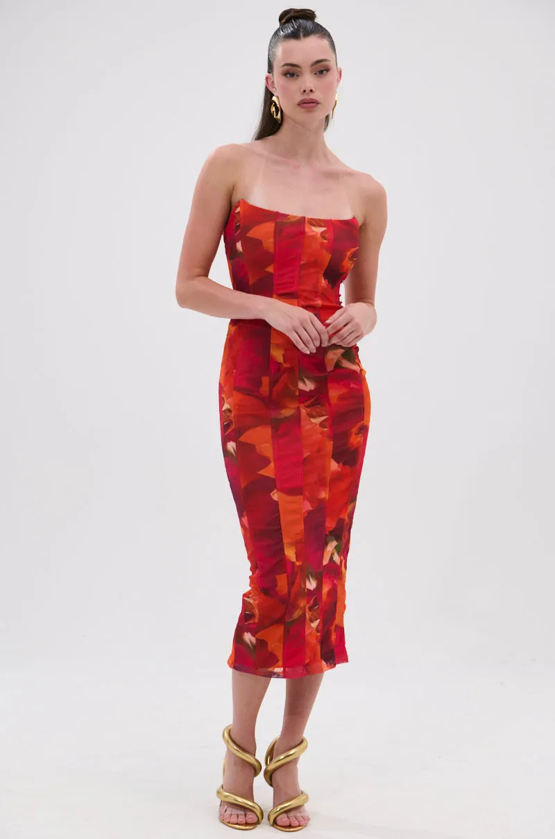 ARCHETYPE PRINTED MIDI DRESS sold by AKIRA product image thumbnail 3