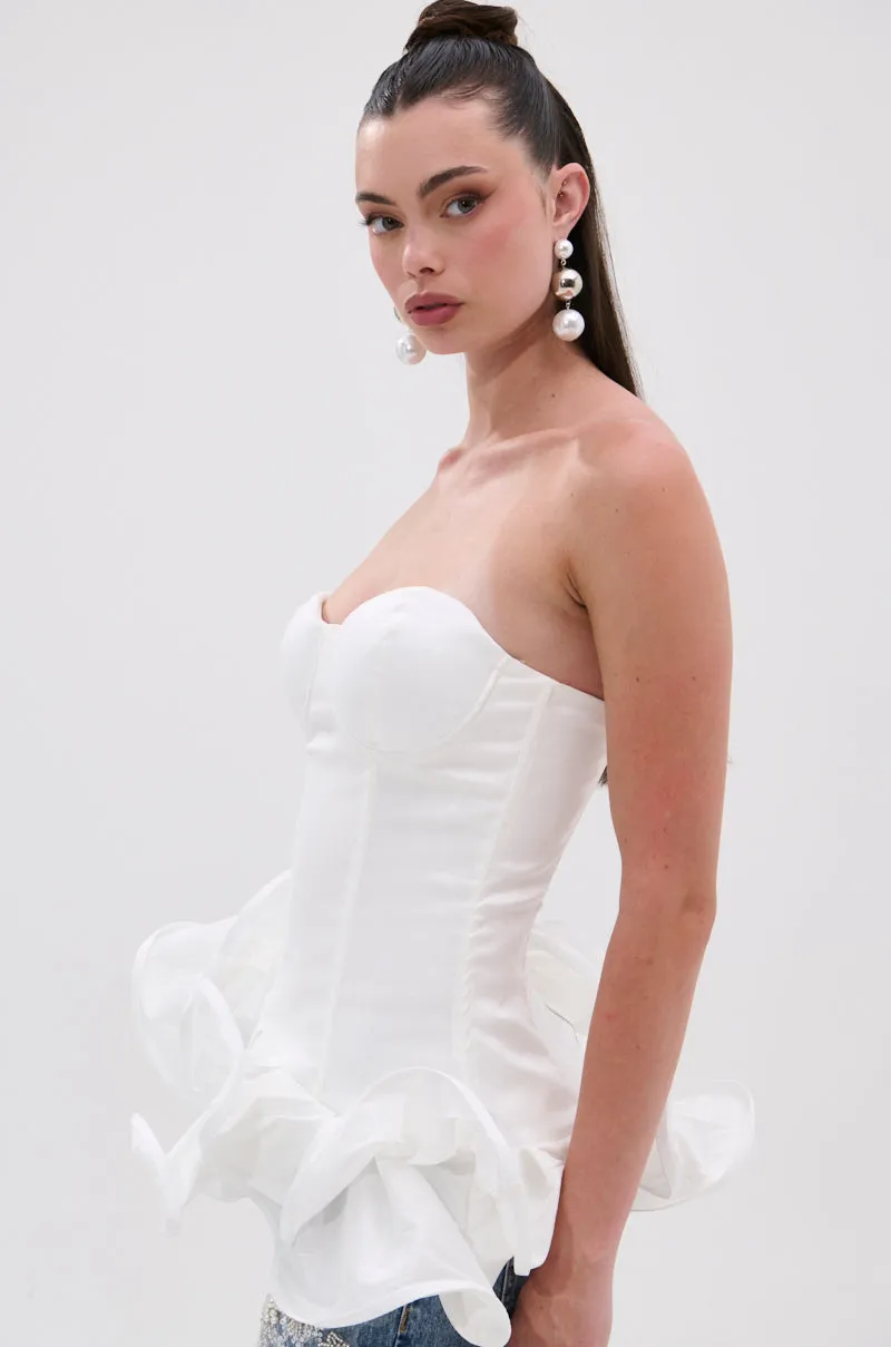 THE MORE YOU KNOW RUFFLE DETAIL CORSET TOP sold by AKIRA product image thumbnail 4