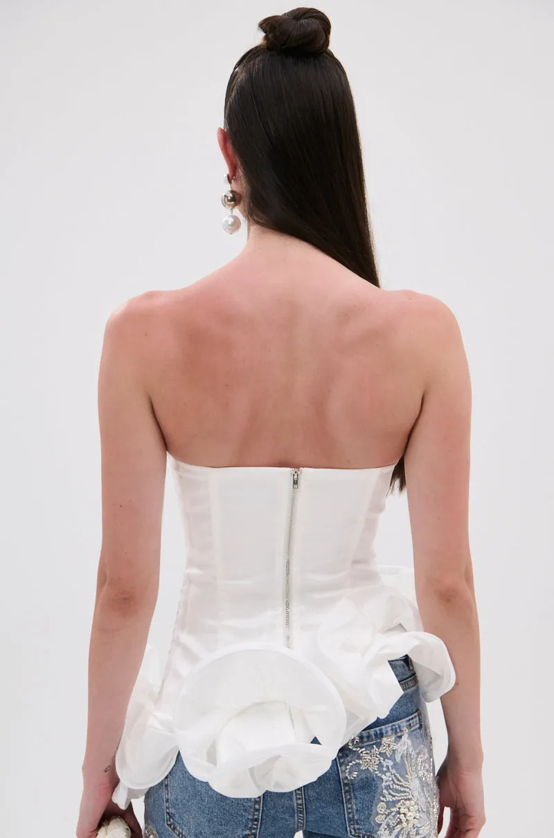 THE MORE YOU KNOW RUFFLE DETAIL CORSET TOP sold by AKIRA product image thumbnail 5