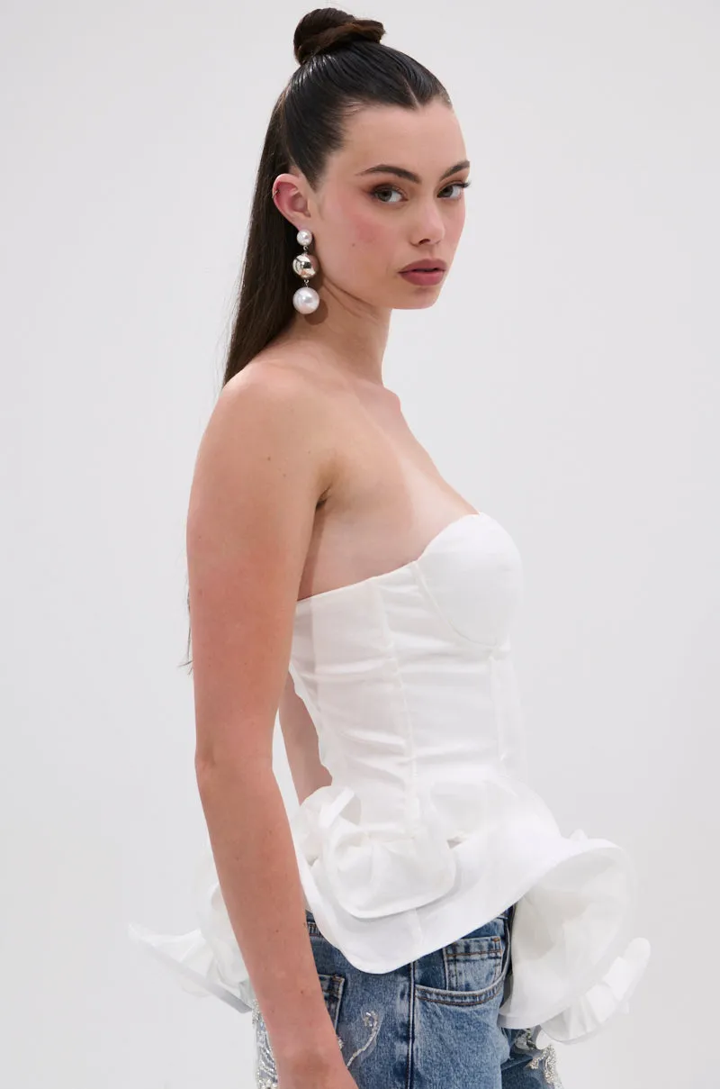 THE MORE YOU KNOW RUFFLE DETAIL CORSET TOP sold by AKIRA product image thumbnail 3