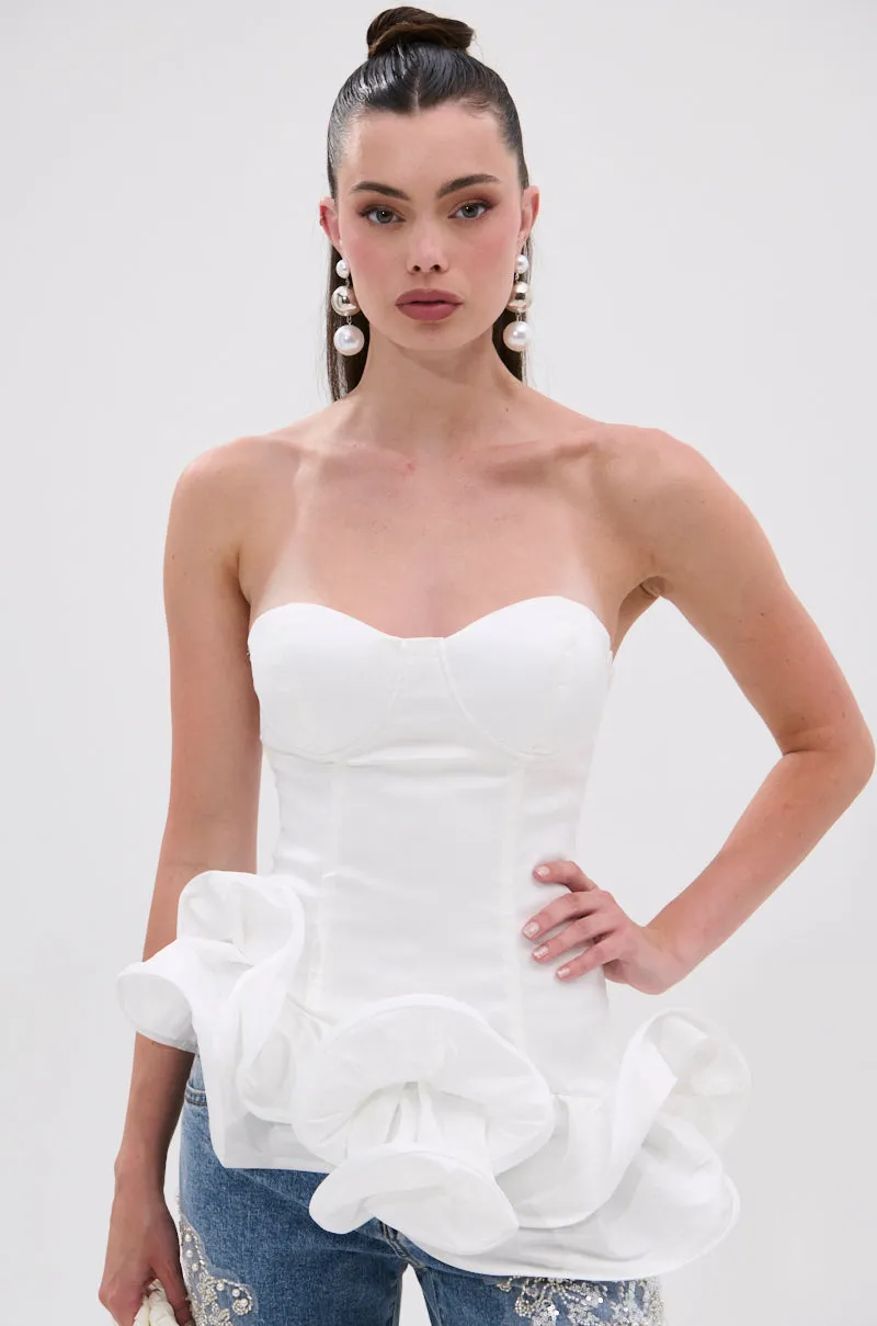 THE MORE YOU KNOW RUFFLE DETAIL CORSET TOP sold by AKIRA product image thumbnail 2