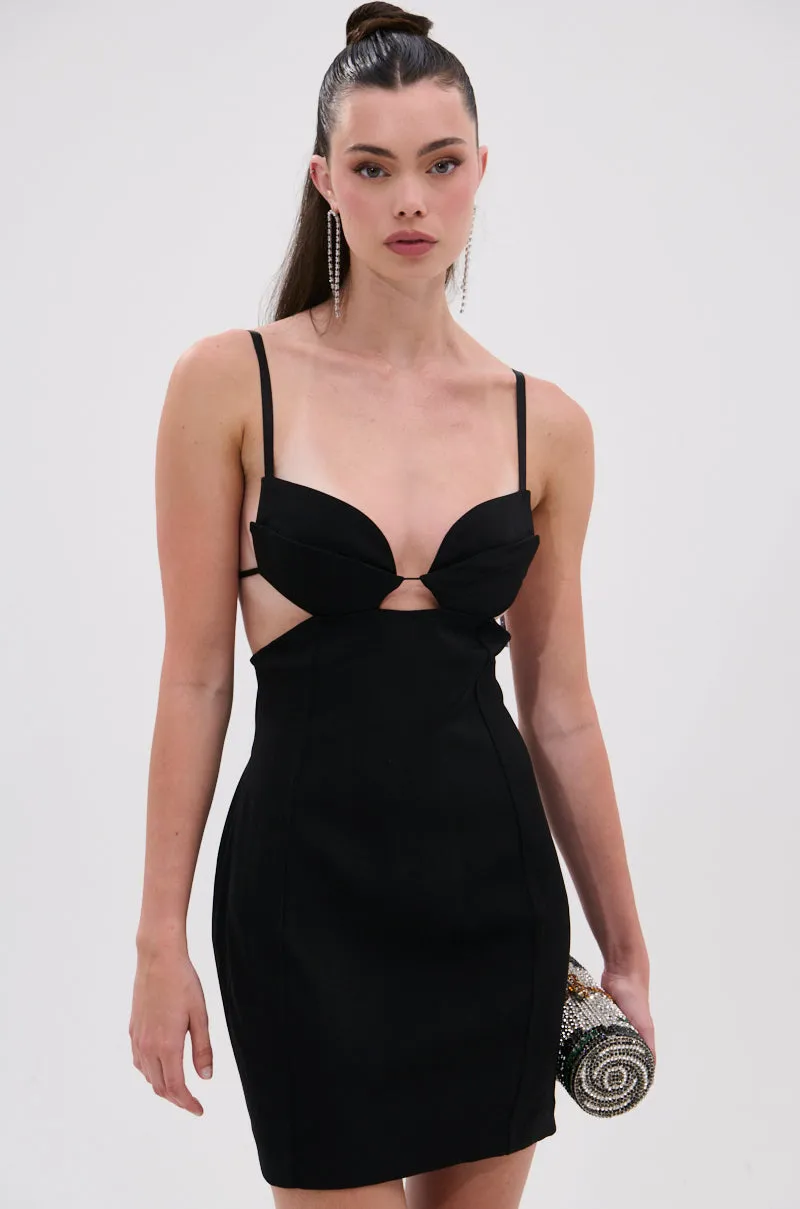 MIAMI NIGHTS MINI DRESS WITH CUTOUTS sold by AKIRA