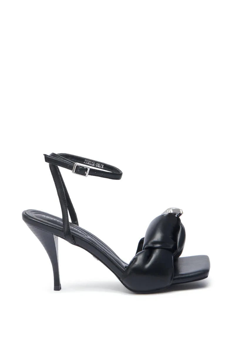 AZALEA WANG JISELLE BLACK PUFF WITH RHINESTONE STILETTO SANDAL sold by AKIRA product image thumbnail 4