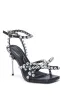 AZALEA WANG ADAYA BLACK SILVER METAL EMBELLISHED BOW SANDAL sold by AKIRA