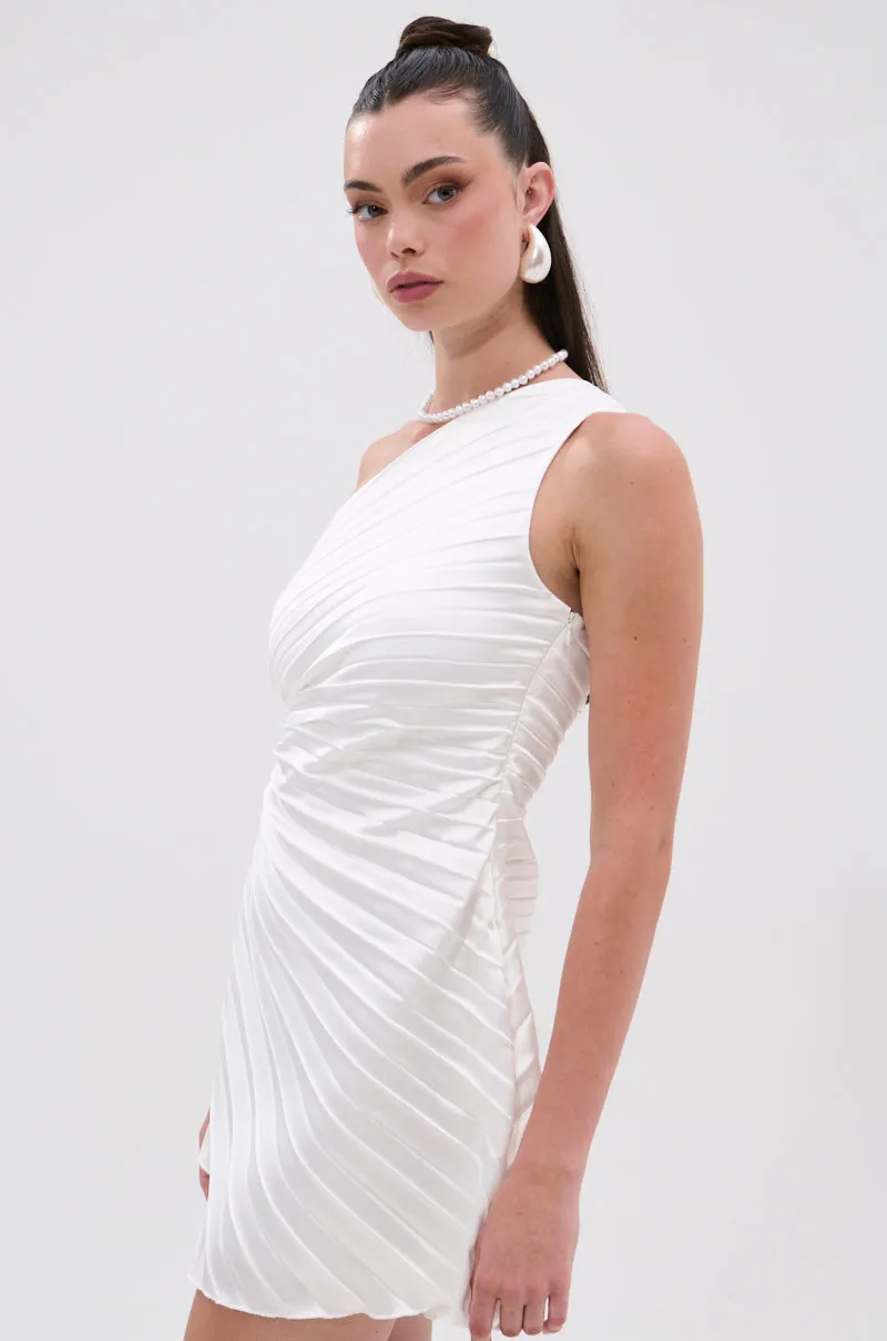 MAKE IT WORK PLEATED MINI DRESS IN WHITE sold by AKIRA product image thumbnail 4