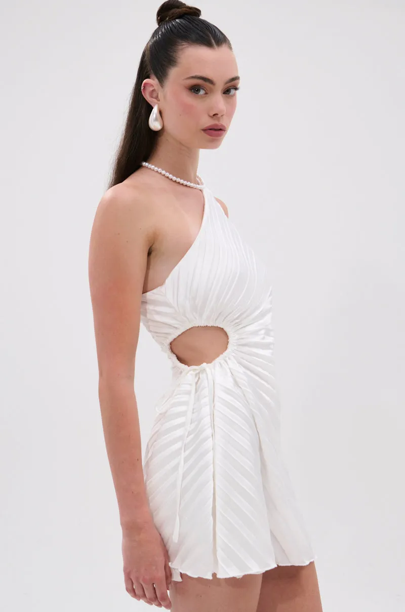 MAKE IT WORK PLEATED MINI DRESS IN WHITE sold by AKIRA product image thumbnail 3