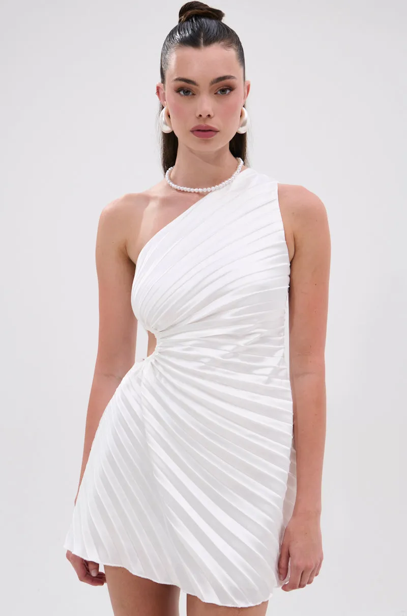 MAKE IT WORK PLEATED MINI DRESS IN WHITE sold by AKIRA product image thumbnail 2