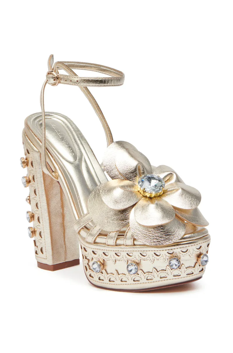 AZALEA WANG PIXLEY GOLD EMBELLISHED PLATFORM SANDAL sold by AKIRA product image thumbnail 5
