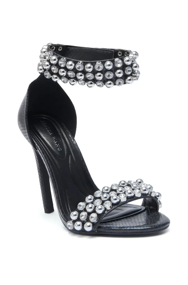 AZALEA WANG ILYA BLACK EMBELLISHED SANDAL sold by AKIRA product image thumbnail 5