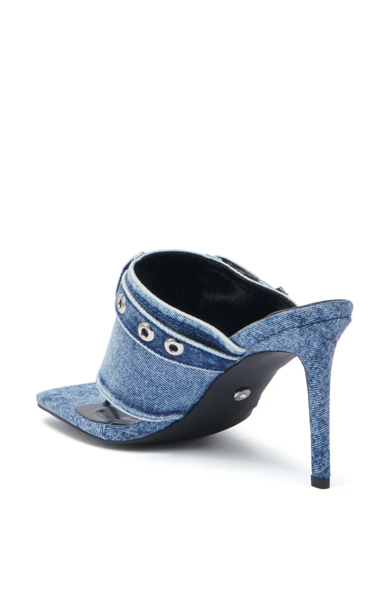 AZALEA WANG JULIJA DENIM THONG STILETTO SANDAL sold by AKIRA product image thumbnail 5
