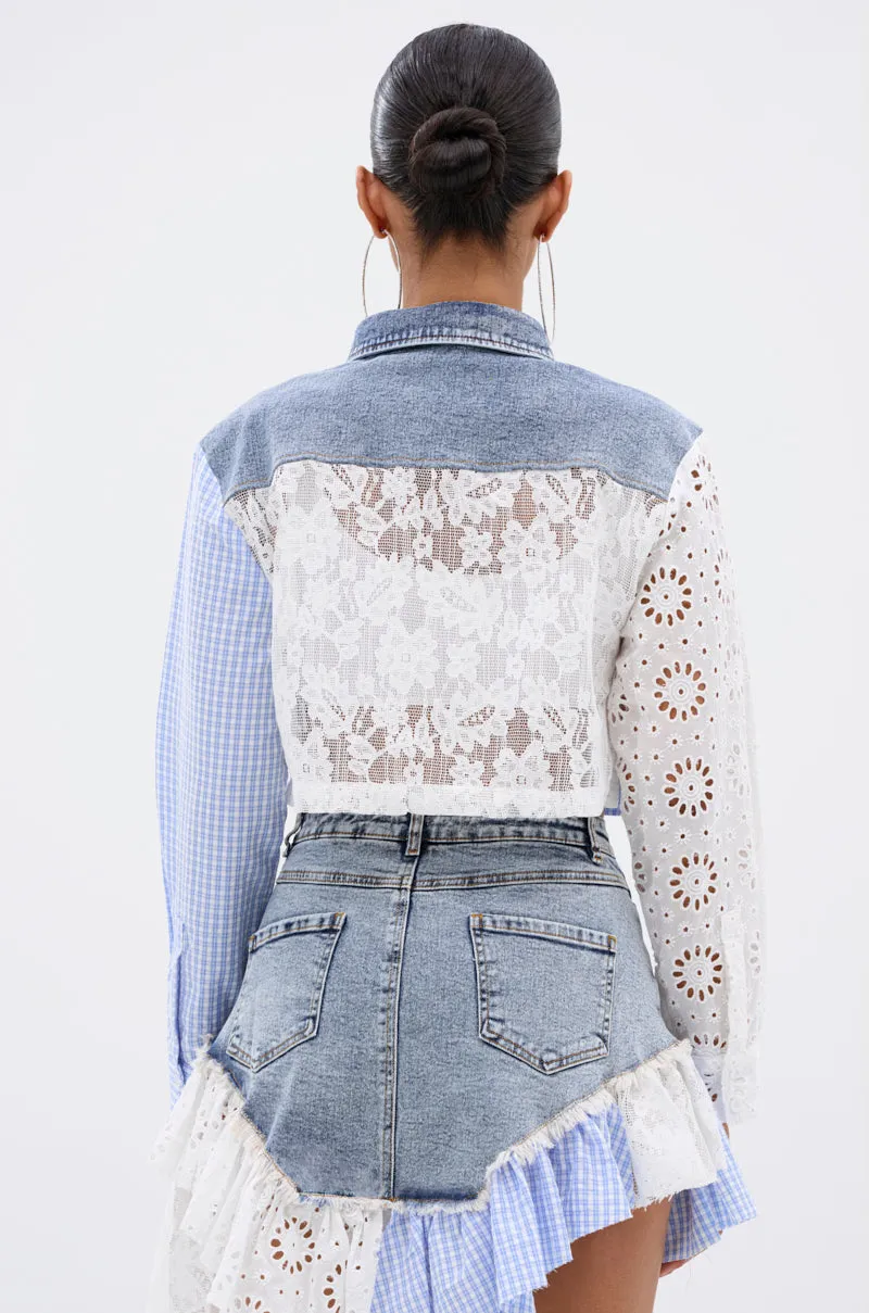 LET'S HAVE FUN BUTTON DOWN TOP sold by AKIRA product image thumbnail 5