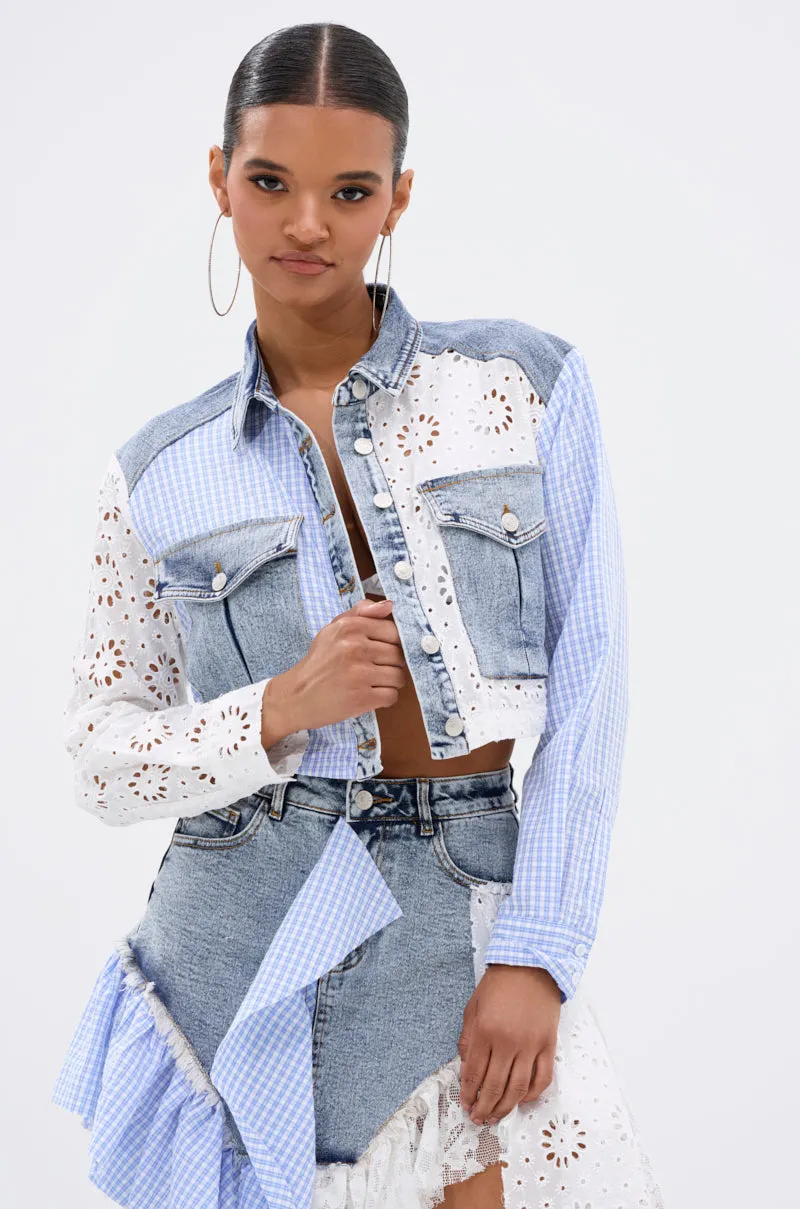 LET'S HAVE FUN BUTTON DOWN TOP sold by AKIRA