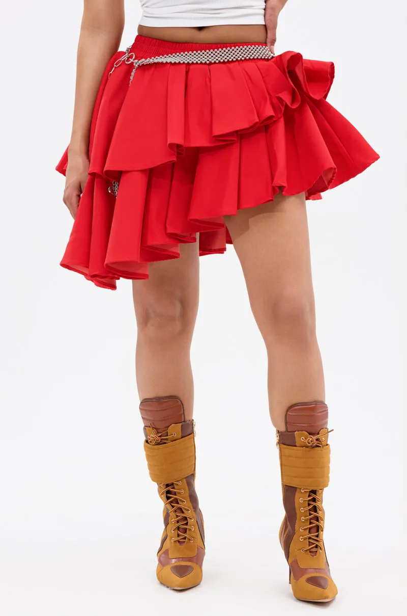 RUBY RED MINI PLEATED SKIRT sold by AKIRA product image thumbnail 2