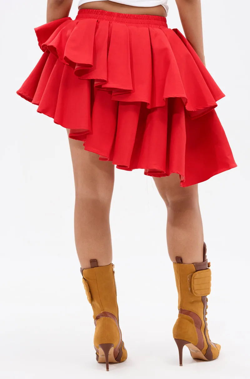 RUBY RED MINI PLEATED SKIRT sold by AKIRA product image thumbnail 5