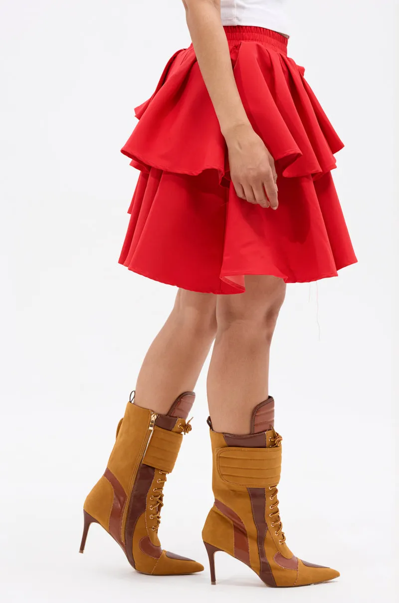 RUBY RED MINI PLEATED SKIRT sold by AKIRA product image thumbnail 4
