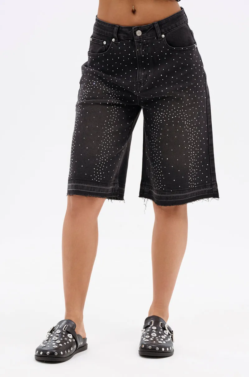 STARS SHINING RHINESTONE BERMUDA SHORT sold by AKIRA