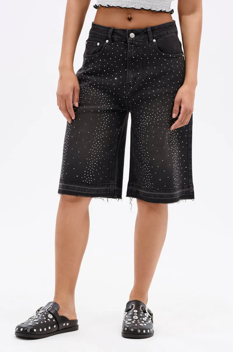 STARS SHINING RHINESTONE BERMUDA SHORT sold by AKIRA product image thumbnail 4