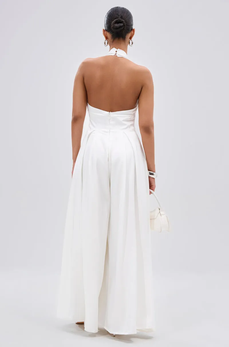 UNFORGETTABLE SATIN JUMPSUIT IN WHITE sold by AKIRA product image thumbnail 5