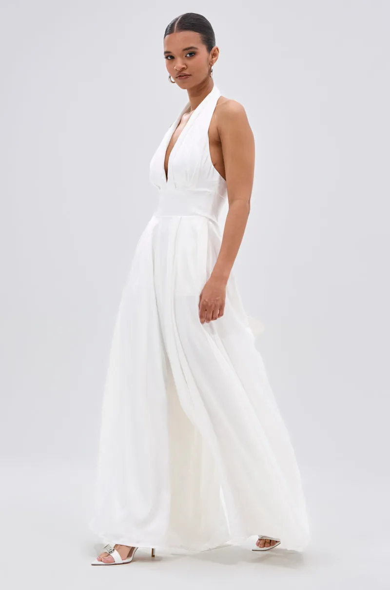 UNFORGETTABLE SATIN JUMPSUIT IN WHITE sold by AKIRA product image thumbnail 2