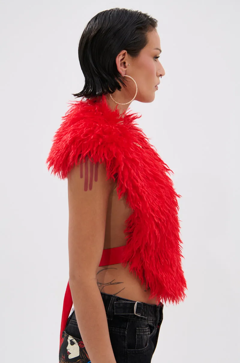 CARLA FAUX FUR HALTER TOP sold by AKIRA product image thumbnail 4