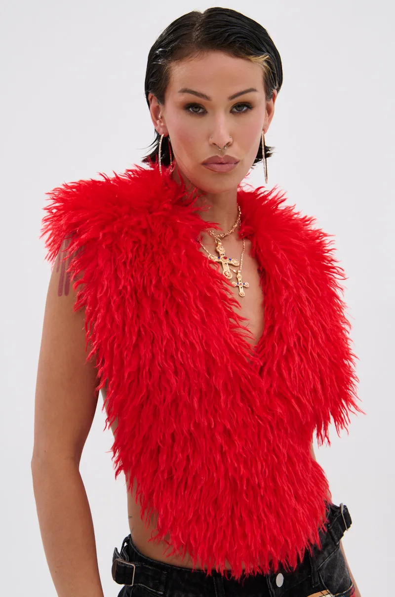 CARLA FAUX FUR HALTER TOP sold by AKIRA product image thumbnail 3