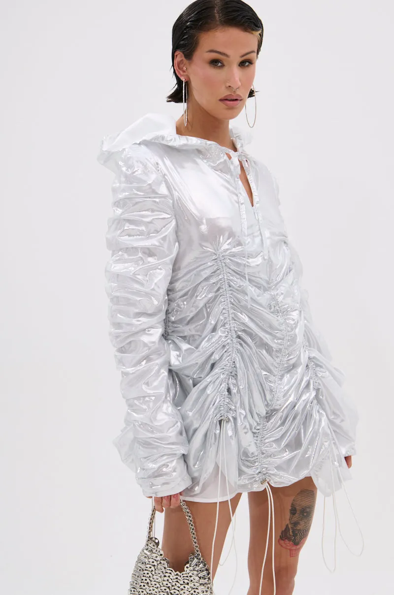 WAYS TO GO METALLIC ADJUSTABLE DRESS IN WHITE sold by AKIRA product image thumbnail 5