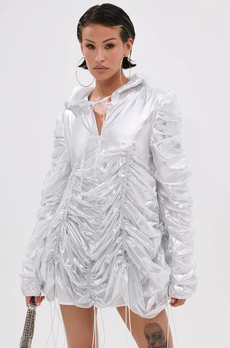 WAYS TO GO METALLIC ADJUSTABLE DRESS IN WHITE sold by AKIRA product image thumbnail 2