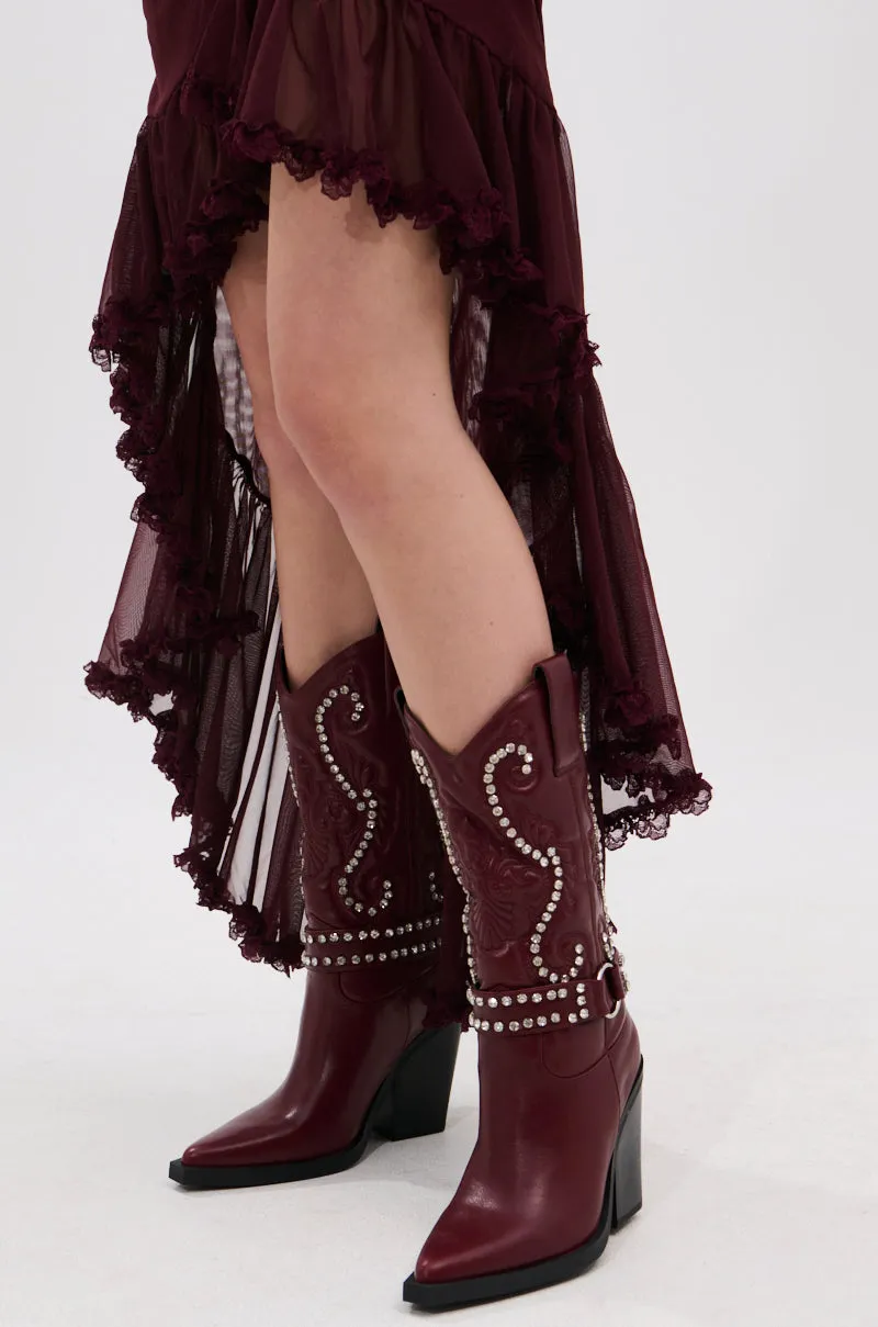 AZALEA WANG UMBRA BURGUNDY WESTERN BOOTIE sold by AKIRA product image thumbnail 4