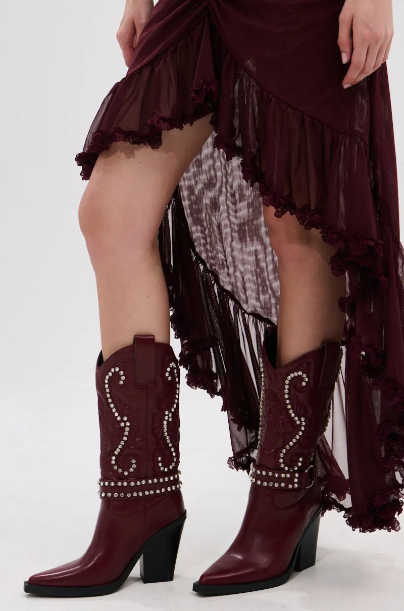 AZALEA WANG UMBRA BURGUNDY WESTERN BOOTIE sold by AKIRA product image thumbnail 3